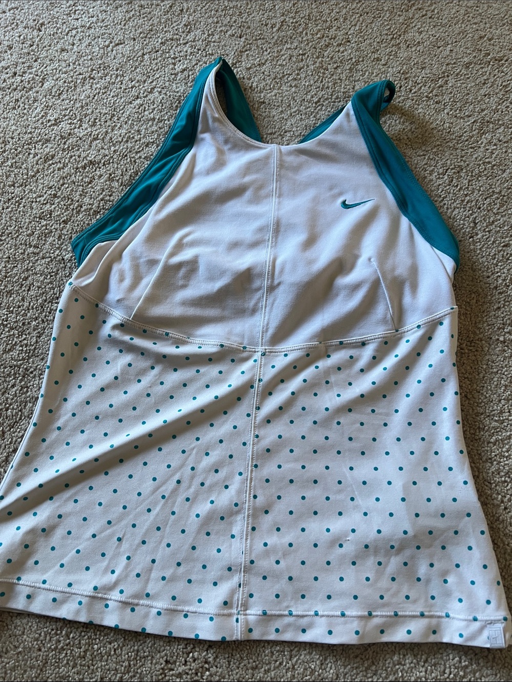 Nike White Tank with polka dot
